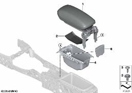 Doposażenie podłokietnika śr. z przodu diagram for BMW MINI Clubman F54 Cooper