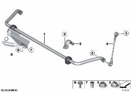 STABILIZER, FRONT diagram for BMW 3 Series F30 LCI 330d
