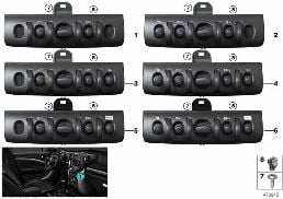 Spínací centrum střední konzola diagram for BMW MINI Countryman F60 One
