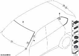 WINDOW MOUNTING PARTS diagram for BMW X5 M F85 X5 M