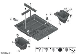 STORAGE SURFACE, TRUNK FLOOR diagram for BMW X4 F26 28iX
