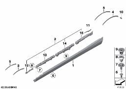 COVER DOOR SILL / WHEEL ARCH diagram for BMW 2 Series F22 228i