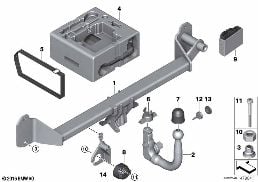 TOWING HITCH, DETACHABLE diagram for BMW X1 F48 LCI 20dX