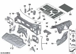 SOUND INSULATING FRONT diagram for BMW X5 M F85 X5 M