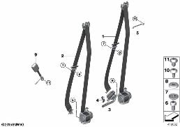 Cinturon d.seguridad delantero diagram for BMW X6 F16 35iX