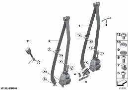 Cinturón de seguridad REMA delantero diagram for BMW X6 F16 35iX