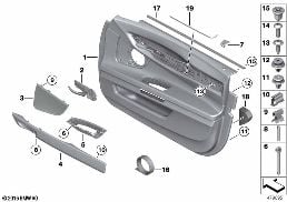 Revestimiento puerta del. diagram for BMW 7 Series F02 740Li