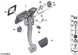 PEDAL ASSEMBLY, AUTOMATIC TRANSMISSION diagram for BMW X3 G01 20i