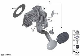 PEDAL ASSEMBLY, AUTOMATIC TRANSMISSION diagram for BMW 2 Series F45 Active Tourer 225iX
