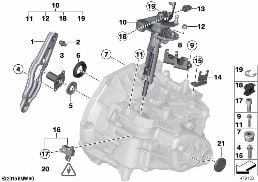 Elem. poj. skrzyni biegów GS6-55BG diagram for BMW MINI R56 One