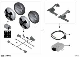 INSTALLING SET ADDITIONAL HEAD LIGHT diagram for BMW MINI Countryman F60 Cooper