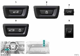 TRUNK UNLOCKING SWITCH diagram for BMW 5 Series G38 530Le