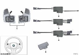 STEERING WHEEL MODULE AND SHIFT PADDLES diagram for BMW X3 G08 30iX