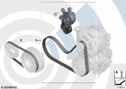 REP. KIT, DRIVEBELT ASSEMBLY,VALUE LINE diagram for BMW 5 Series F10 LCI 528i