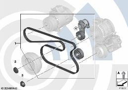 REP. KIT, DRIVEBELT ASSEMBLY,VALUE LINE diagram for BMW 5 Series F10 530i