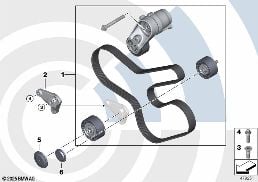 Kit rép. transmiss. courroie Value Line diagram for BMW 5 Series F18 LCI 535Li