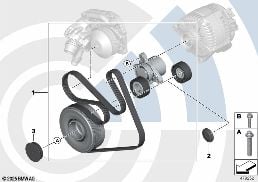 リペア キット ベルト Value Line diagram for BMW X3 F25 20dX
