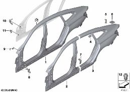 BODY-SIDE FRAME diagram for BMW 6 Series G32 GT 640iX