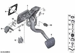 PEDAL ASSEMBLY, AUTOMATIC TRANSMISSION diagram for BMW X3 G01 20i