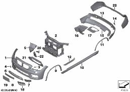 RETROFIT, M AERODYNAMIC KIT diagram for BMW X1 E84 23dX