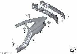 SIDE PANEL/TAIL TRIM diagram for BMW 6 Series G32 GT 640iX