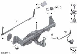TRAILER COUPLING, ELECTRIC SWIVELING diagram for BMW 3 Series F31 335dX