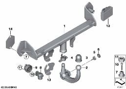 TOWING HITCH, DETACHABLE diagram for BMW 3 Series F31 335dX