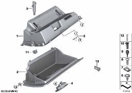 Boite a gants diagram for BMW Z4 E85 2.5i