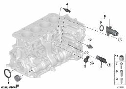 ENGINE BLOCK MOUNTING PARTS diagram for BMW 7 Series G11 730i