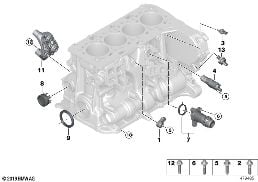 Cilinderblok/aanbouwdelen diagram for BMW X2 F39 28iX