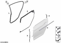 TRIM AND SEALS FOR DOOR, REAR diagram for BMW 6 Series F06 Gran Coupé 650i