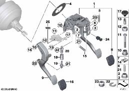 PEDAL ASSY W OVER-CENTER HELPER SPRING diagram for BMW 4 Series F32 LCI 420d