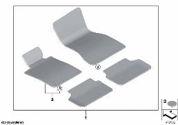 FLOOR MAT, VELOURS diagram for BMW 5 Series G30 LCI 530d