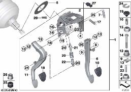 PEDAL ASSY W OVER-CENTER HELPER SPRING diagram for BMW 4 Series F36 Gran Coupé 420iX