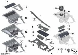 MOUNTING PARTS, CENTER CONSOLE diagram for BMW 4 Series F32 428i