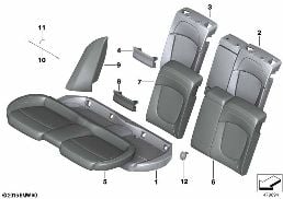 SEAT, REAR, UPHLSTRY/COVER, LOAD-THROUGH