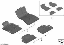 FLOOR MAT, ALLWEATHER diagram for BMW 5 Series G38 530LiX