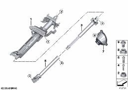 STEERING COLUMN MAN.ADJUST./MOUNT. PARTS diagram for BMW 5 Series G30 LCI 520dX