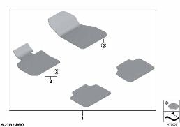 FLOOR MAT, VELOURS diagram for BMW MINI Countryman F60 Cooper
