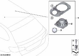 Piezas p altavoz de cielo trasero diagram for BMW 5 Series G31 Touring 530i