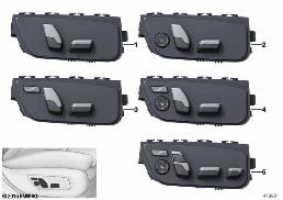 SEAT ADJUSTMENT SWITCH, FR. PASSENGER diagram for BMW 5 Series G38 530Le