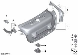 TRUNK LID TRIM PANEL diagram for BMW 5 Series G30 LCI 530d