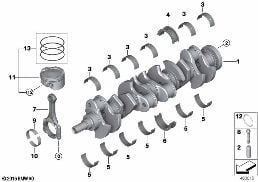 CRANKSHAFT/CONNECTING ROD/PISTON