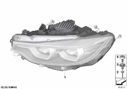 HEADLIGHT diagram for BMW 4 Series F32 LCI 420i