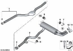 EXHAUST SYSTEM, REAR diagram for BMW 4 Series F32 LCI 420dX