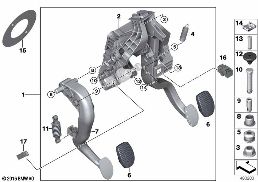 PEDAL ASSEMBLY, MANUAL TRANSMISSION diagram for BMW X1 F48 LCI 18dX