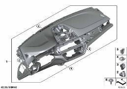 TRIM PANEL DASHBOARD diagram for BMW 5 Series G30 LCI 530d
