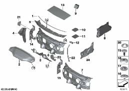 SOUND INSULATING FRONT diagram for BMW 2 Series F45 Active Tourer LCI 216d