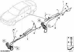 DOOR CABLE HARNESSES diagram for BMW 7 Series F01 LCI 740dX