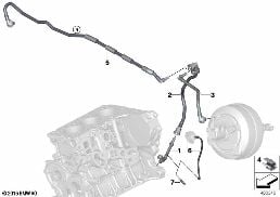 Conduite de dépression servofrein diagram for BMW 3 Series F31 LCI 318i